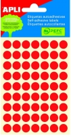 Kulaté samolepící etikety Apli - průměr 10 mm, červené, 315 ks