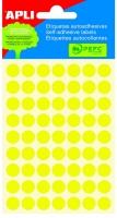 Kulaté samolepící etikety Apli - průměr 10 mm, žluté, 315 ks