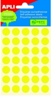 Kulaté samolepící etikety Apli - průměr 13 mm, žluté, 175 ks