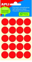 Kulaté samolepící etikety Apli - průměr 19 mm, červené, 100 ks