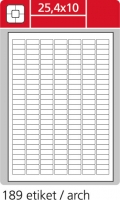 Samolepící etikety Print - 25,4x10 mm, papírové, bílé, 100 archů