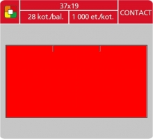 Značkovací etikety do etiketovacích kleští (EZ) - CONTACT, 37x19 mm, červené, 1000 etiket