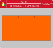 Značkovací etikety do etiketovacích kleští (EZ) - CONTACT, 37x19 mm, oranžové, 1000 etiket