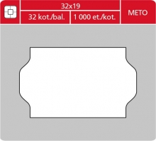 Značkovací etikety do etiketovacích kleští (EZ) - METO, 32x19 mm, bílé, 1000 etiket