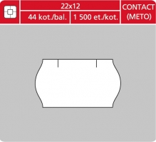 Značkovací etikety do etiketovacích kleští (EZ) - CONTACT (METO), 22x12 mm, bílé, 1500 etiket