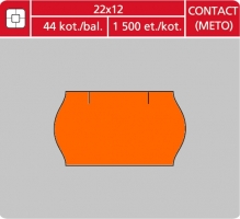 Značkovací etikety do etiketovacích kleští (EZ) - CONTACT - METO, 22x12 mm, oranžové, 1500 etiket