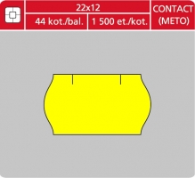 Značkovací etikety do etiketovacích kleští (EZ) - CONTACT - METO, 22x12 mm, žluté, 1500 etiket