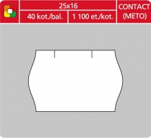 Značkovací etikety do etiketovacích kleští (EZ) - CONTACT - METO, 25x16 mm, bílé, 1100 etiket