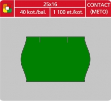 Značkovací etikety do etiketovacích kleští (EZ) - CONTACT - METO, 25x16 mm, zelené, 1100 etiket