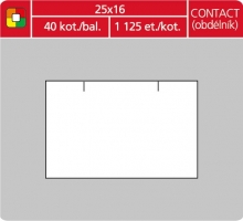 Značkovací etikety do etiketovacích kleští (EZ) - CONTACT (obdélník), 25x16 mm, bílé, 1125 etiket