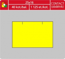 Značkovací etikety do etiketovacích kleští (EZ) - CONTACT (obdélník), 25x16 mm, žluté, 1125 etiket