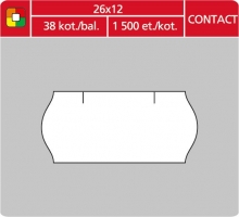 Značkovací etikety do etiketovacích kleští (EZ) - CONTACT, 26x12 mm, bílé, 1500 etiket