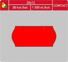 Značkovací etikety do etiketovacích kleští (EZ) - CONTACT, 26x12 mm, červené, 1500 etiket