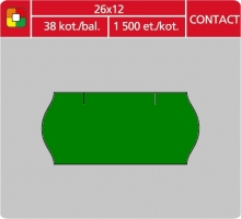 Značkovací etikety do etiketovacích kleští (EZ) - CONTACT, 26x12 mm, zelené, 1500 etiket