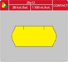 Značkovací etikety do etiketovacích kleští (EZ) - CONTACT, 26x12 mm, žluté, 1500 etiket