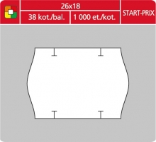 Značkovací etikety do etiketovacích kleští (EZ) - START-PRIX, 26x18 mm, bílé, 1000 etiket