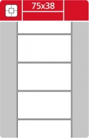 Termotransferové etikety TTR na kotouči - 75x38 mm, dutinka 40 mm, bílé, 2000 ks