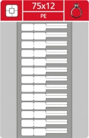 Zlatnické etikety TTR - 75x12, plastová, dutinka 40 mm, bílé, 1000 ks