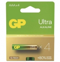 Alkalické baterie GP Ultra 1,5 V - mikrotužka, LR03, typ AAA, 4 ks