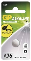 Alkalická knoflíková baterie GP 1,5 V - 11,6x5,4 mm, LR44, typ A76F, 1 ks