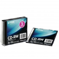DVD+RW TDK 700 MB - 12x, bez možnosti potisku, 1 ks - DOPRODEJ
