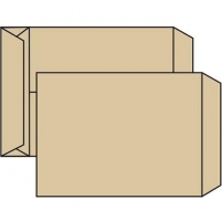 Poštovní taška B5 - křížové dno, bez okénka, krycí páska, 176x250x20 mm, hnědá, 25 ks