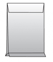 Poštovní taška B4 - křížové dno, bez okénka, krycí páska, 353x250x40 mm, sulfát bílá, 100 ks