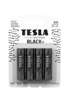Alkalické baterie Tesla BLACK+ 1,5 V - tužka, LR6, typ AA, 4 ks