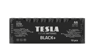 Alkalické baterie Tesla BLACK+ 1,5 V - tužka, LR6, typ AA, 10 ks