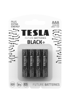 Alkalické baterie Tesla BLACK+ 1,5 V - mikrotužka, LR03, typ AAA, 4 ks