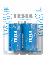 Zinkouhlíkové baterie Tesla BLUE+ 1,5 V - velké mono, R20, typ D, 2 ks