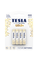 Alkalické baterie Tesla GOLD+ 1,5 V - mikrotužka, LR03, typ AAA, 4 ks