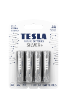 Alkalické baterie Tesla SILVER+ 1,5 V - tužka, LR6, typ AA, 4 ks