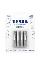 Alkalické baterie Tesla SILVER+ 1,5 V - mikrotužka, LR03, typ AAA, 4 ks