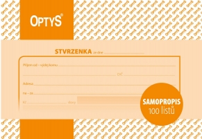 Stvrzenka Optys - samopropisovací, A6, 100 listů