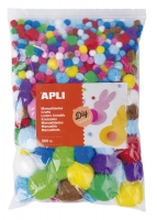 Měkké kuličky Apli Pom-Pom - jumbo pack, mix barev, mix velikostí, 500 ks