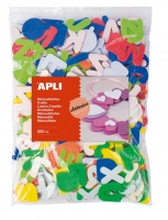 Pěnovka Apli - abeceda, jumbo pack, samolepící, mix barev, 500 ks