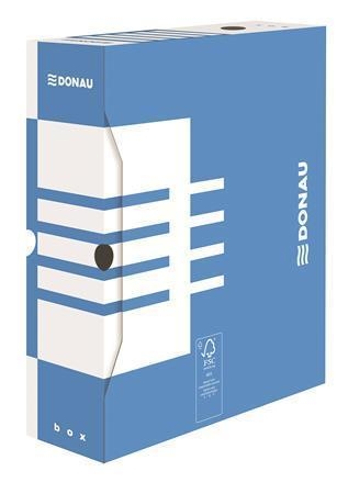 Archivační krabice na pořadač Donau A4/100 - 340x288x100 mm, bílá/modrá