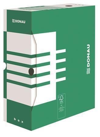 Archivační krabice na pořadač Donau A4/120 - 340x288x120 mm, bílá/zelená