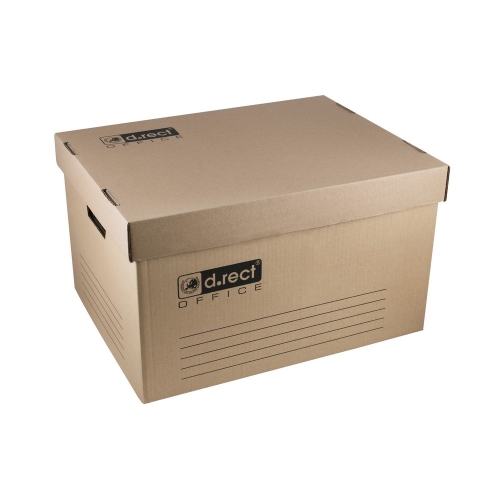 Archivační box s víkem D.Rect 2105 - 480x370x280 mm, hnědý