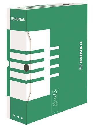 Archivační krabice na pořadač Donau A4/80 - 340x288x80 mm, bílá/zelená