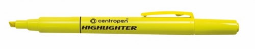 Zvýrazňovač Centropen Highlighter 8722 - klínový hrot, 1-4 mm, žlutý