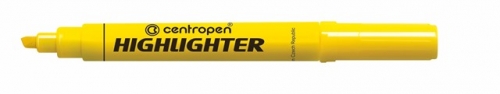 Zvýrazňovač Centropen Highlighter 8552 - klínový hrot, 1-4,6 mm, žlutý