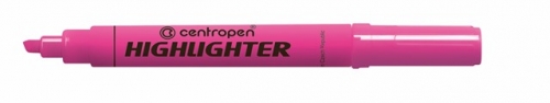 Zvýrazňovač Centropen Highlighter 8552 - klínový hrot, 1-4,6 mm, růžový