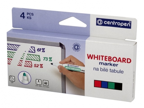 Popisovač na bílé tabule Centropen WB Marker 8559/4 - 2,5 mm, sada 4 ks