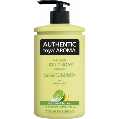 Tekuté mýdlo Authentic Toya Aroma - s dávkovačem, ice lime & lemon, 400 ml