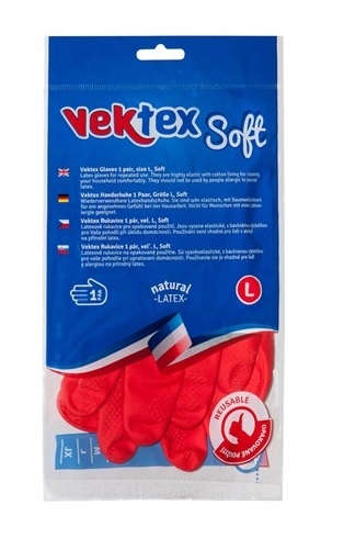 Úklidové rukavice Vektex Soft L-9 - gumové-latexové