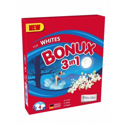 Prací prášek Bonux White Lilac - bílé prádlo, 4 dávky