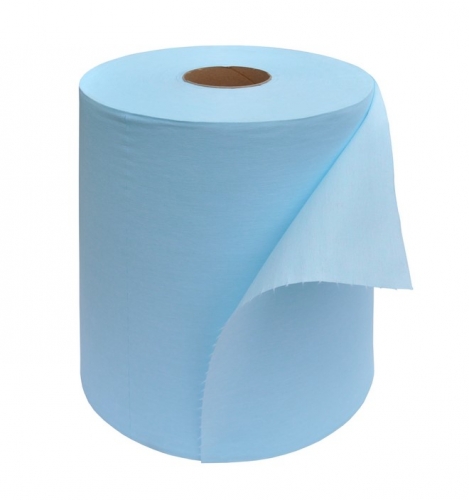 Extra savá utěrka v roli Cleamax - jednovrstvá, netkaná textilie, 27x31 cm, modrá, 350 útržků