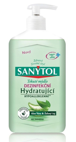 Dezinfekční mýdlo Sanytol - hydratující, aloe vera a zelený čaj, 250 ml
